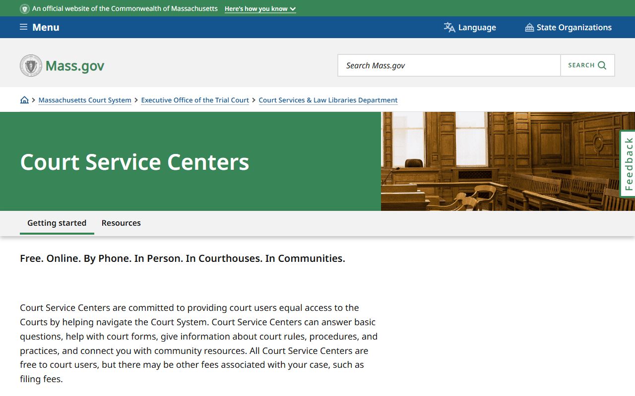 Norfolk County court records help through Massachusetts Court Service Centers