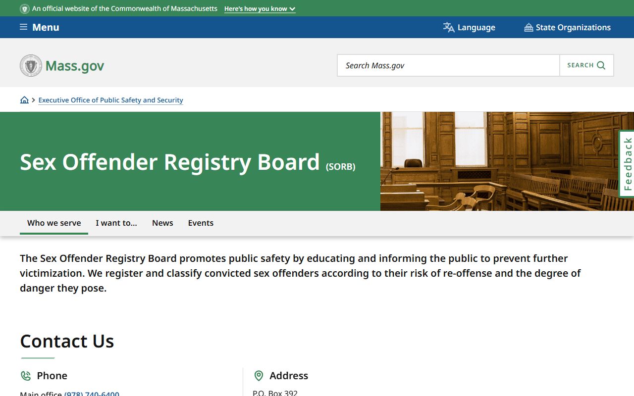 Norfolk County released inmates sex offender registry board Massachusetts SORB
