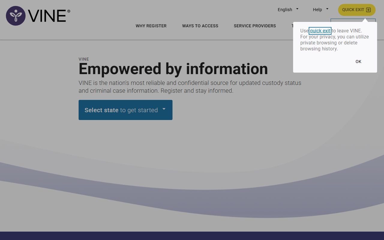 Norfolk County released inmates VINELink custody notification search